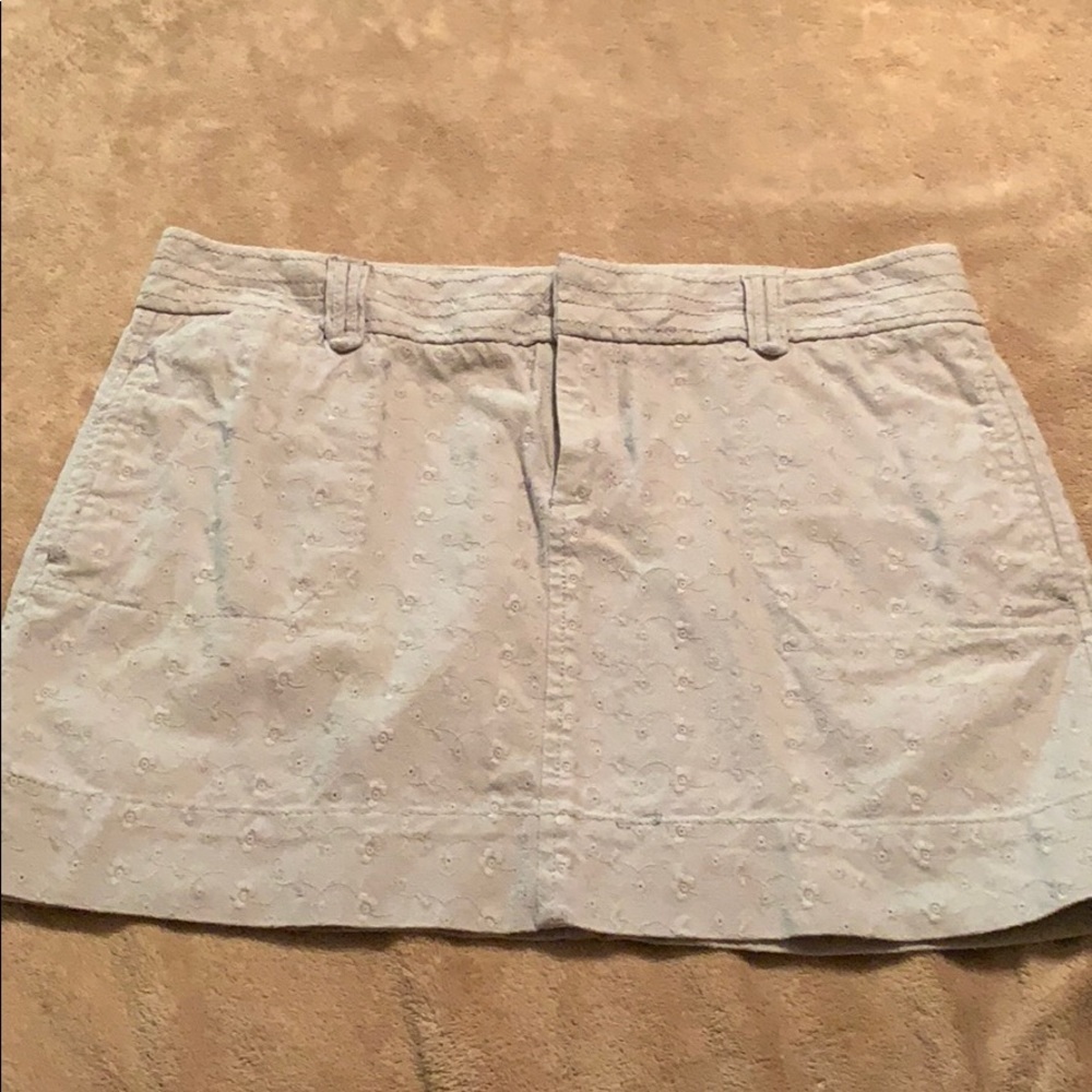 Grey floral embroidered skirt